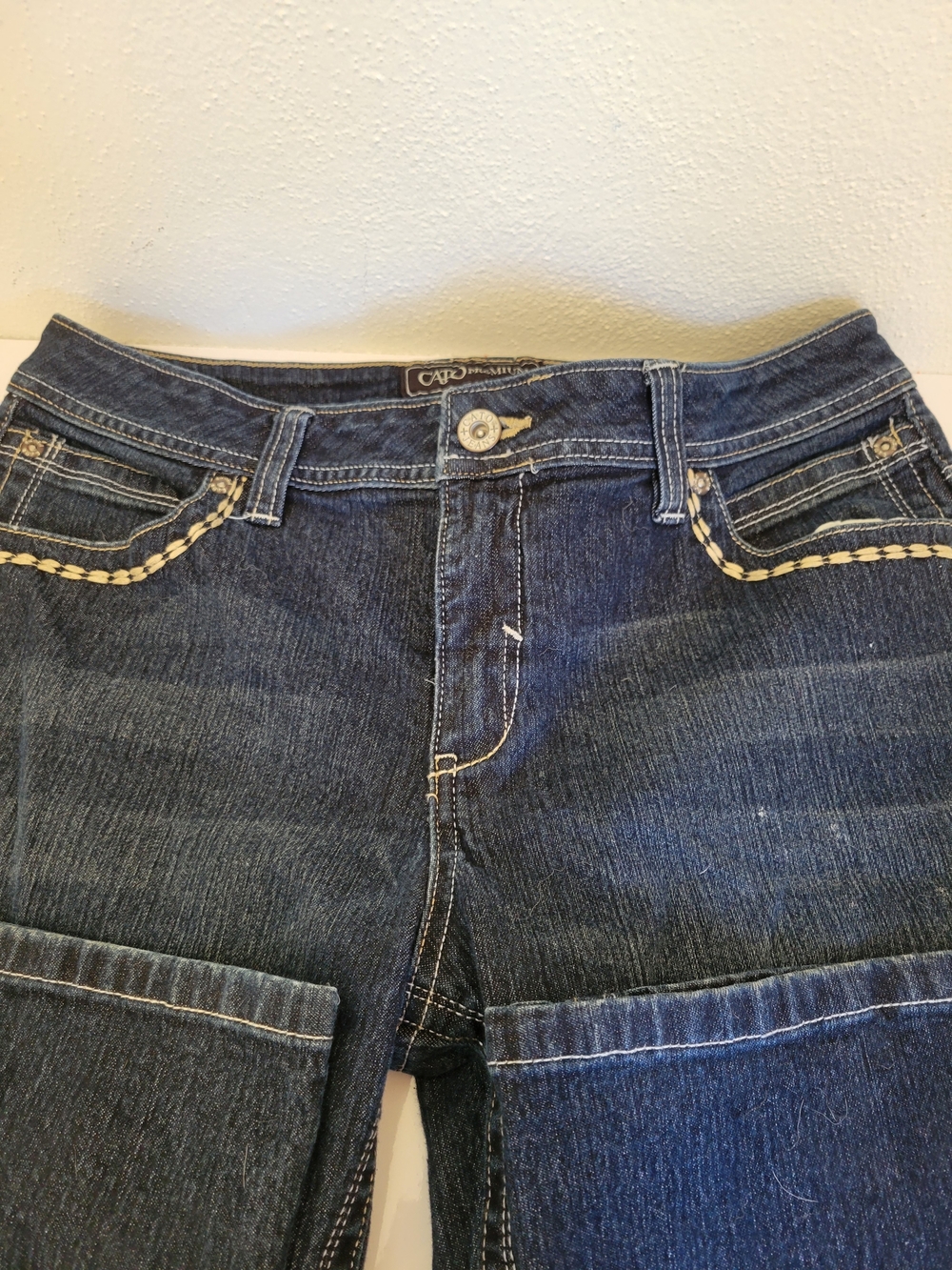 Cato Dark Wash Women’s Jeans with Braided Trim